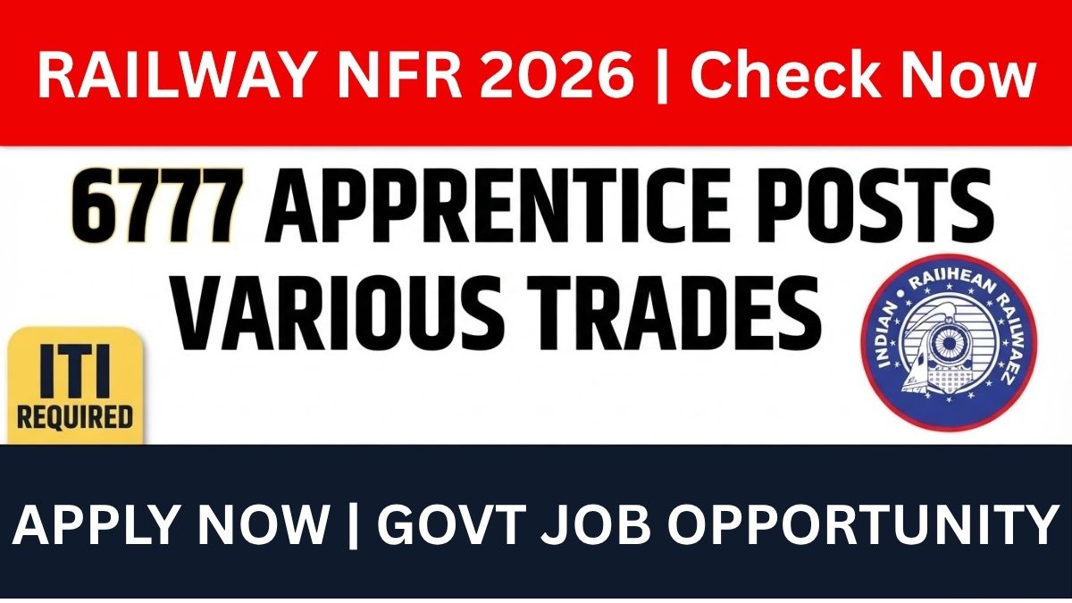 Railway NFR Apprentice Recruitment 2026: Apply for 6777 Trade Apprentice Posts
