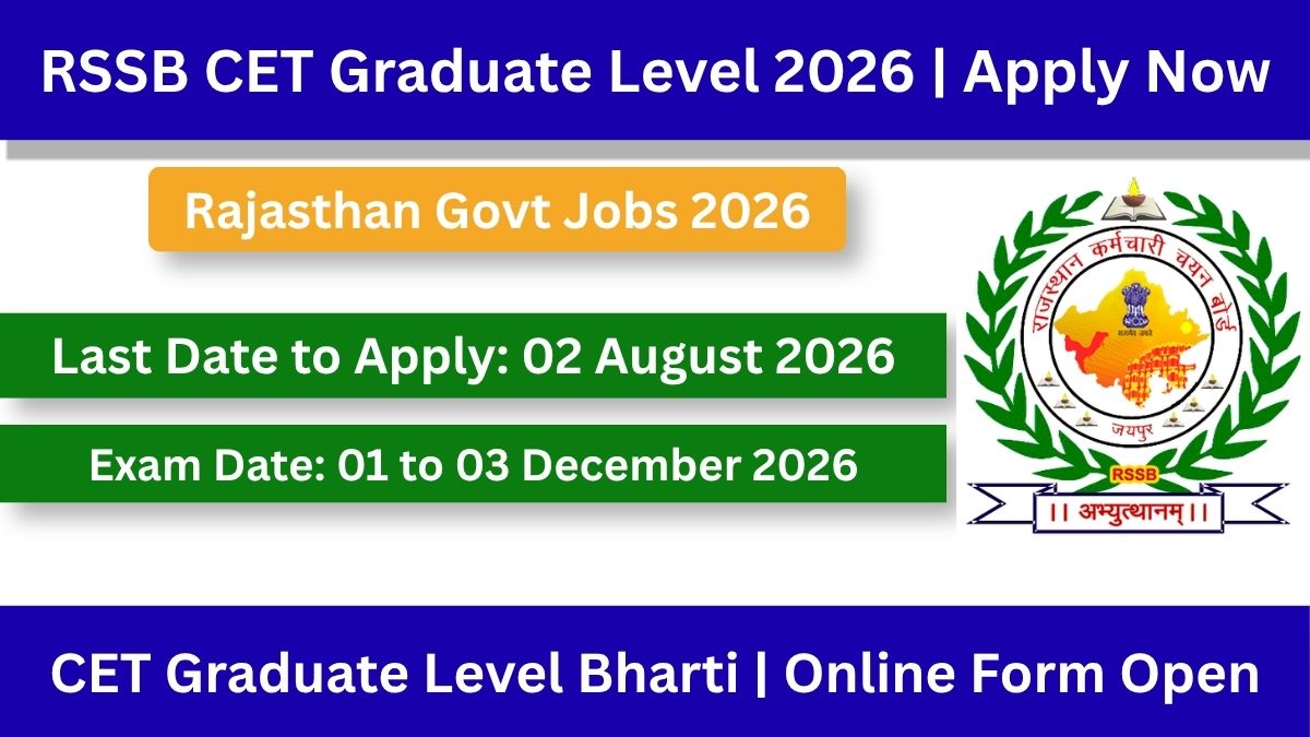 RSSB CET Graduate Level Recruitment 2026: Apply Online, Vacancies, Eligibility, Exam Date & Salary