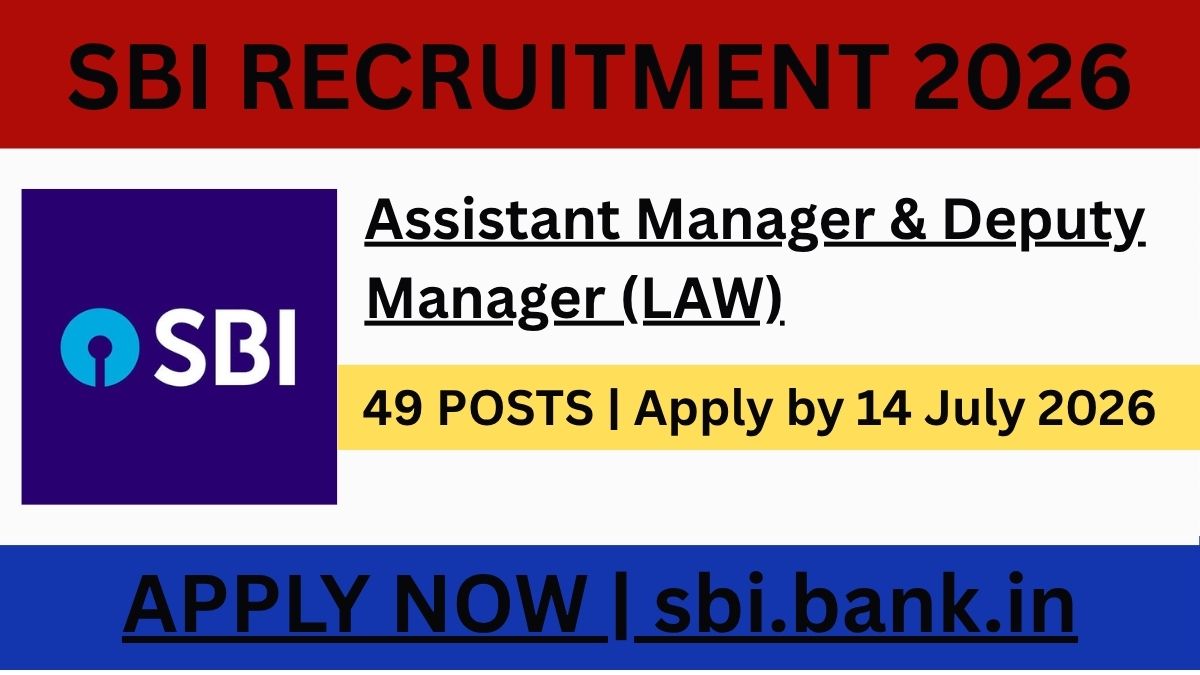 SBI Assistant Manager Law & Deputy Manager Law Recruitment 2026 – 49 Vacancies, Eligibility & Apply