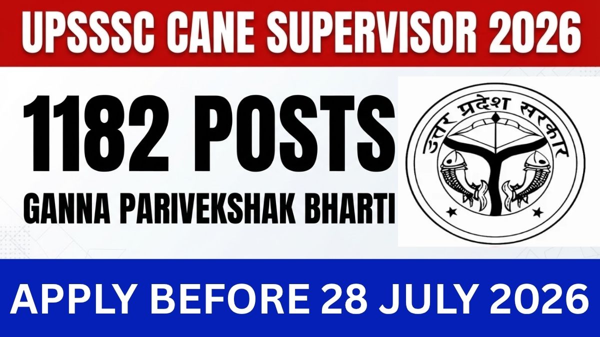 UPSSSC Cane Supervisor Recruitment 2026: Apply Online for 1182 Posts, Eligibility, Exam Pattern & Salary