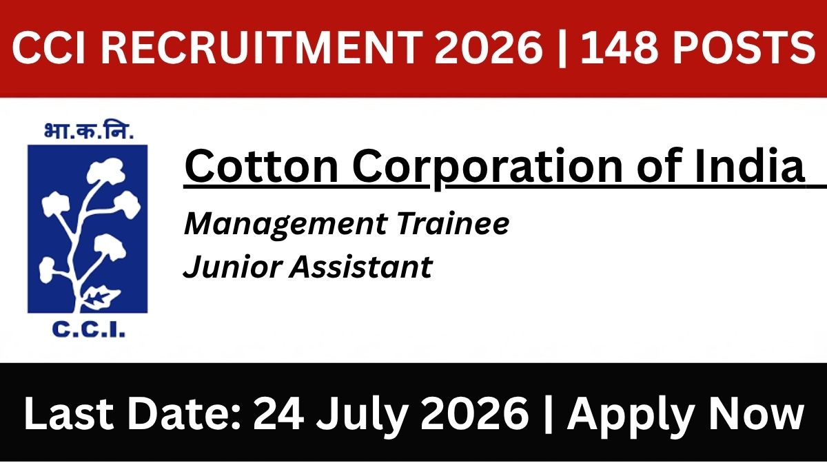 Cotton Corporation of India CCI Recruitment 2026: 148 Vacancies for Management Trainee and Junior Posts