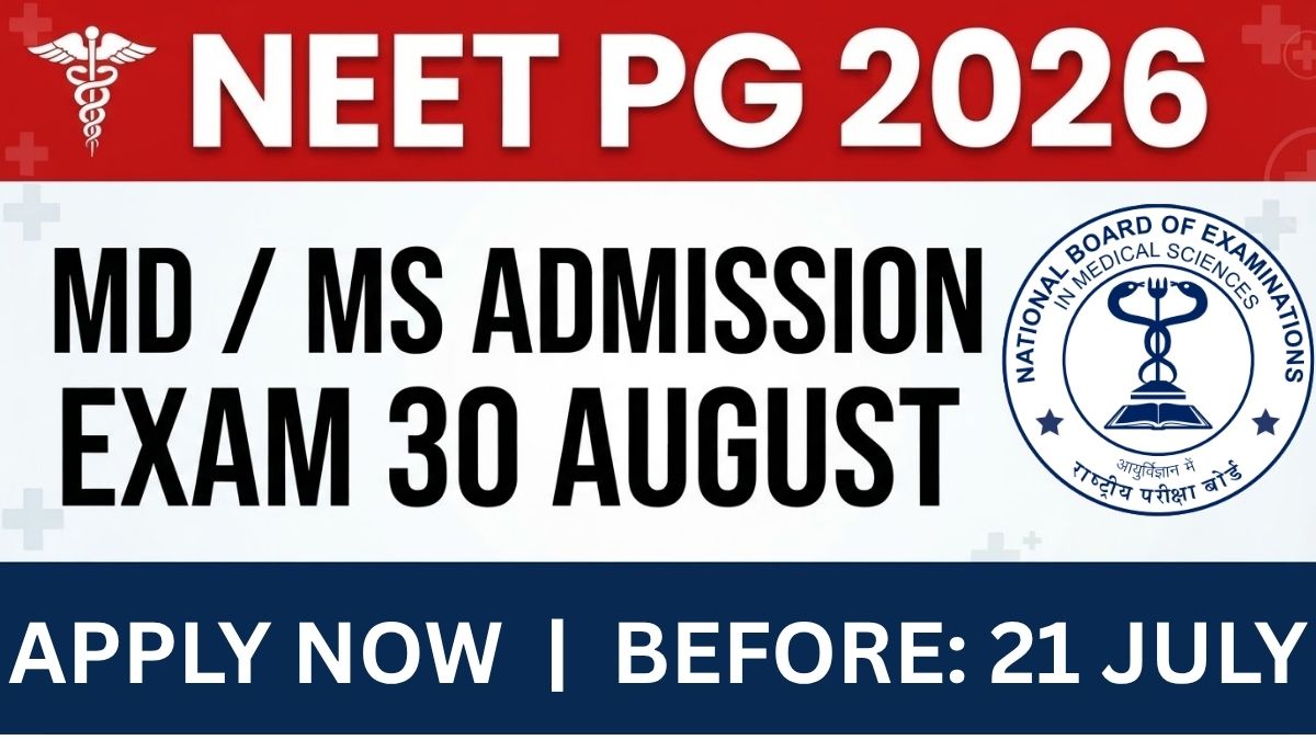 NEET PG Admission Online Form 2026 Apply for MD MS Postgraduate Courses Online