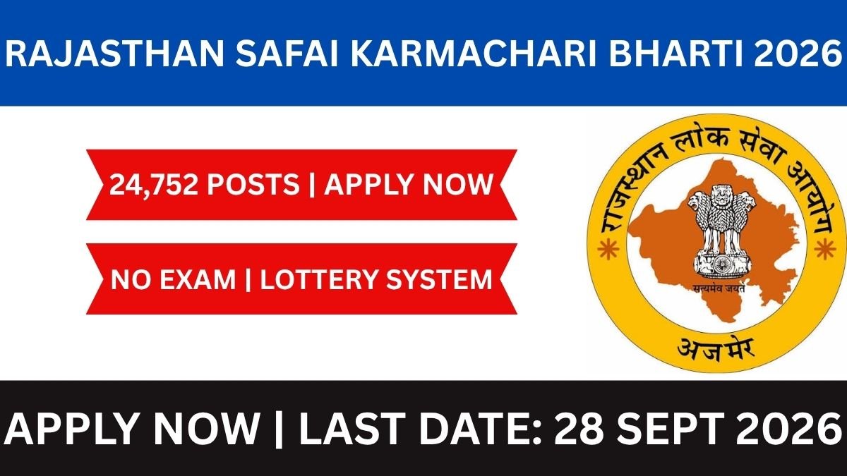 Rajasthan Safai Karmachari Recruitment 2026: Notification Out for 24,752 Posts